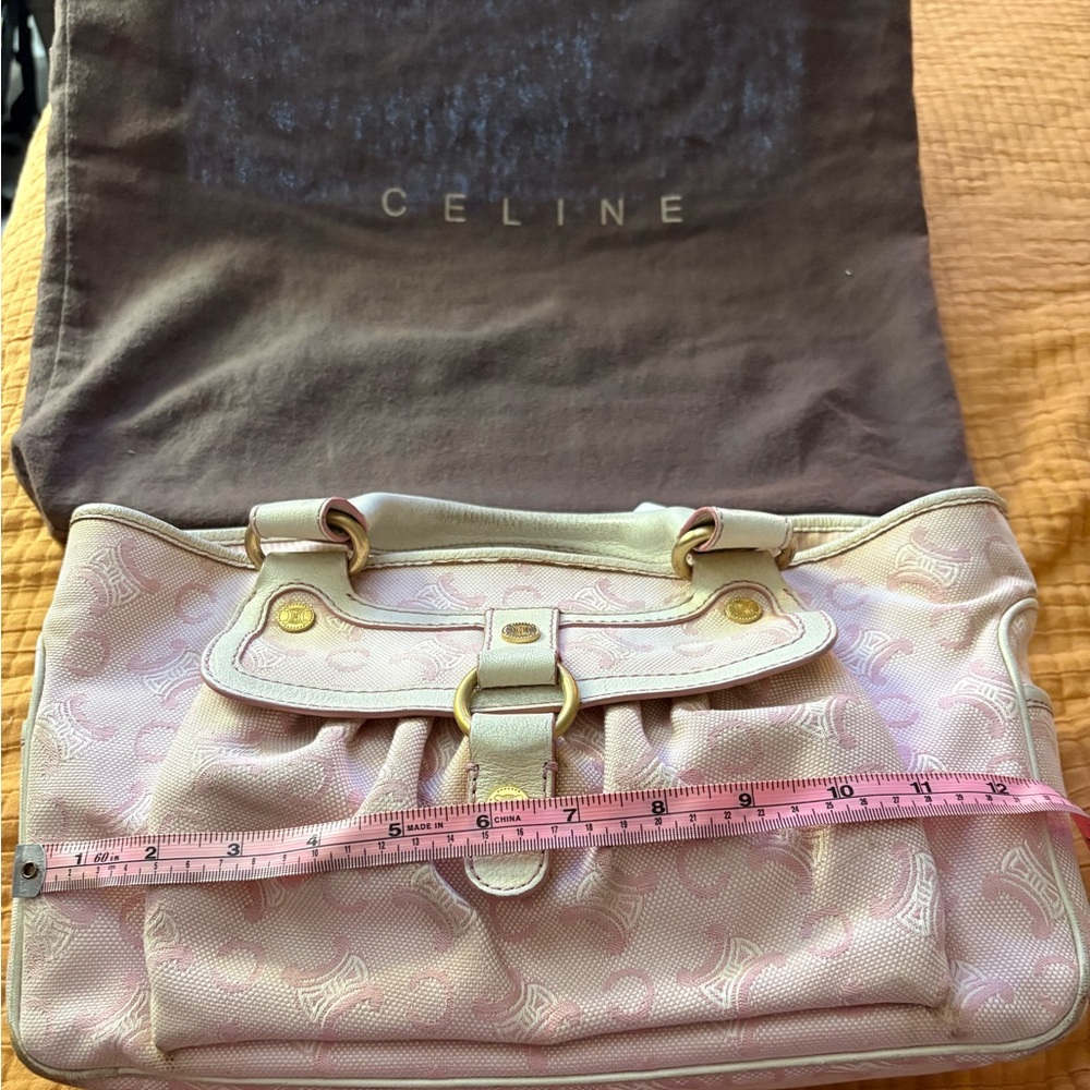 Celine Macadame Denim Front Pocket Light pink